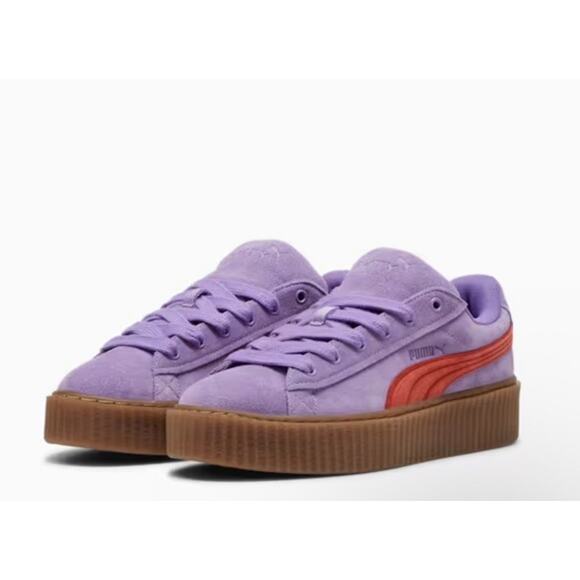 Puma Shoes - Puma Fenty Creeper Platform Sneakers Purple Suede Gum Sole Women US 6.5 EU 38.5
